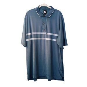 Mens FootJoy FJ Blue Short Sleeve Golf Polo Shirt Size 2XL